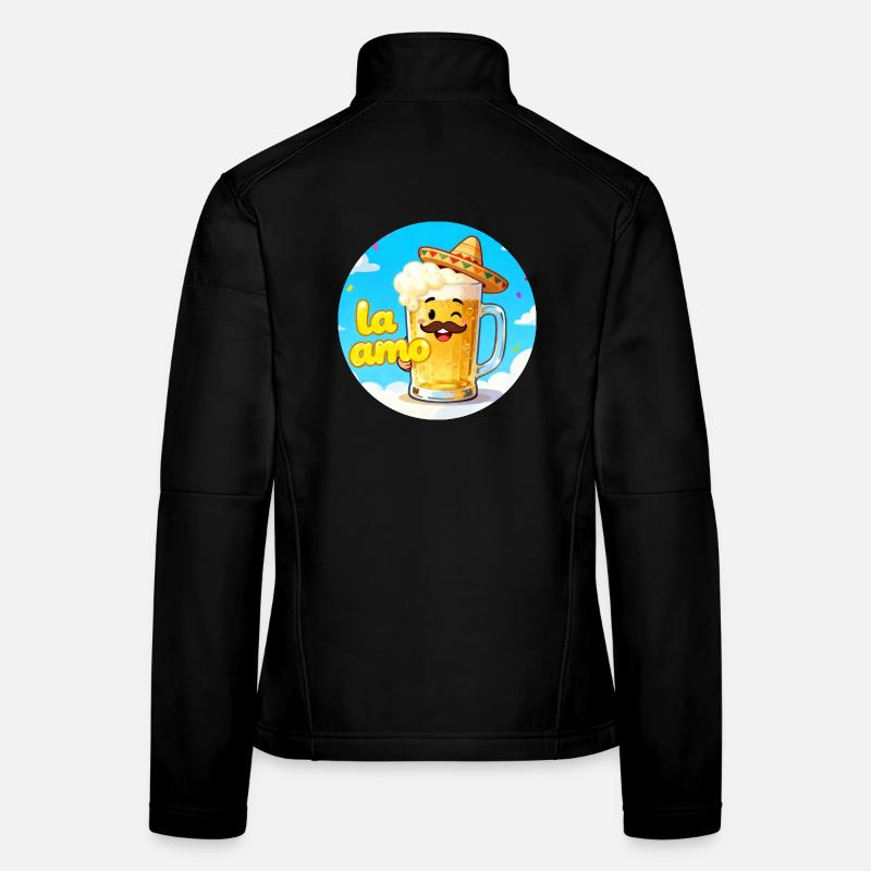 Bier mit Hut und Schnurrbart Frauen Softshelljacke