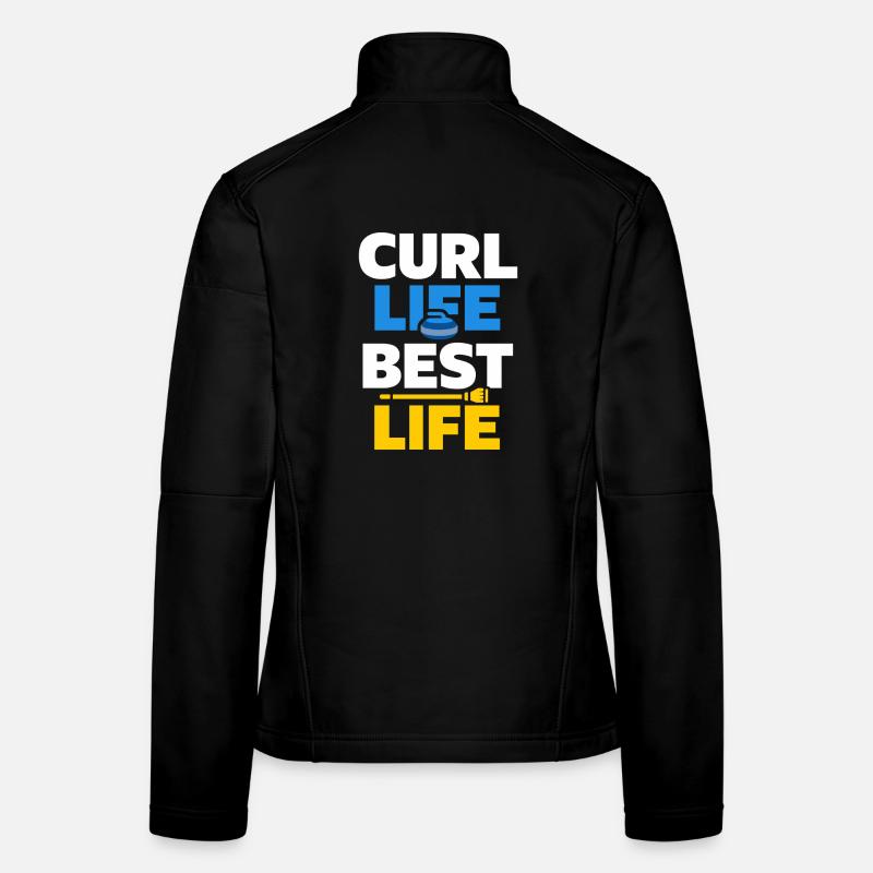 Curling, balayage drôle, cardio dur avec balai Veste en tissu softshell Femme
