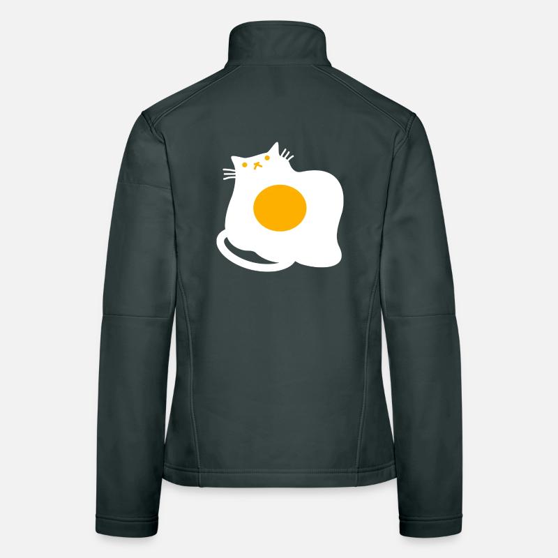 Funny Cat as Fried Egg Cooking Chef Women's Softshell Jacket