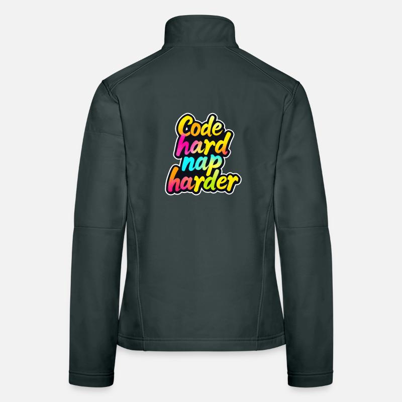 Code Hard Nap Harder Funny Programmer Tee Women's Softshell Jacket