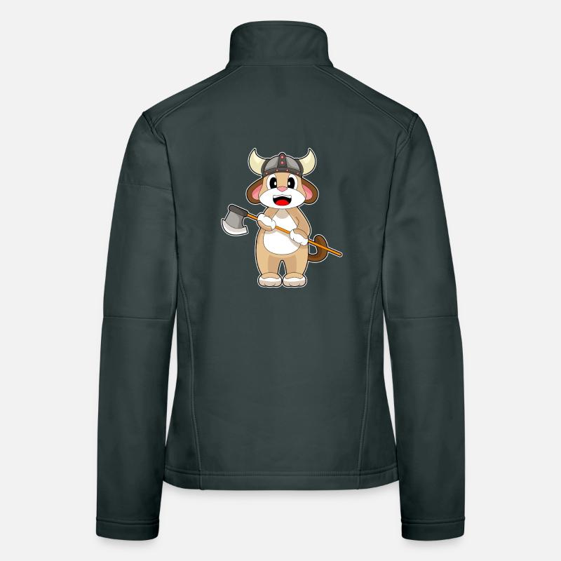Hund Vikinger Axt Frauen Softshelljacke