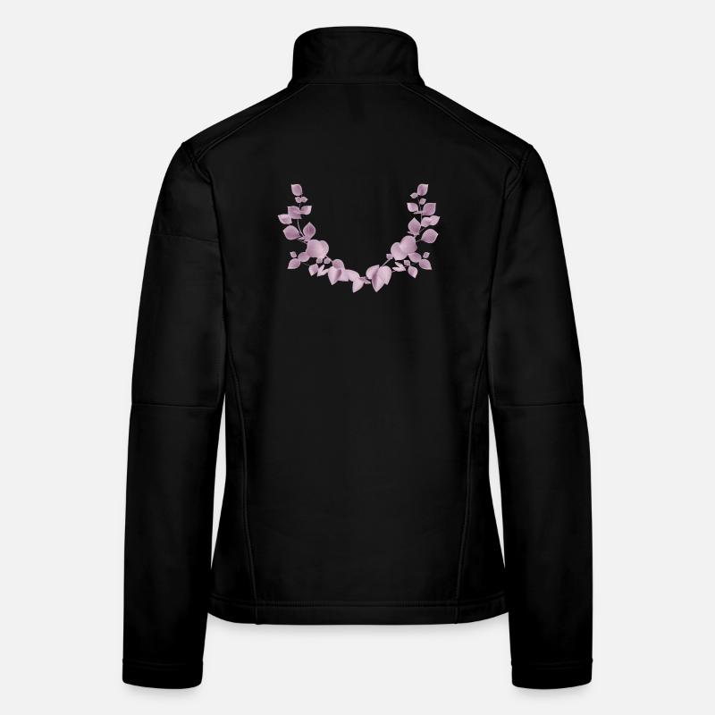 Delicate eucalyptus branches in dusky pink illustration Women's Softshell Jacket
