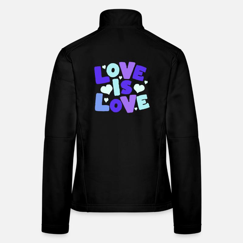 L’amour est amour Cœurs pastel Veste en tissu softshell Femme