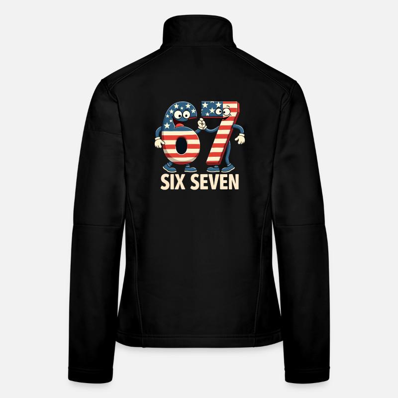 US Flag 67 Memes Six Seven Veste en tissu softshell Femme
