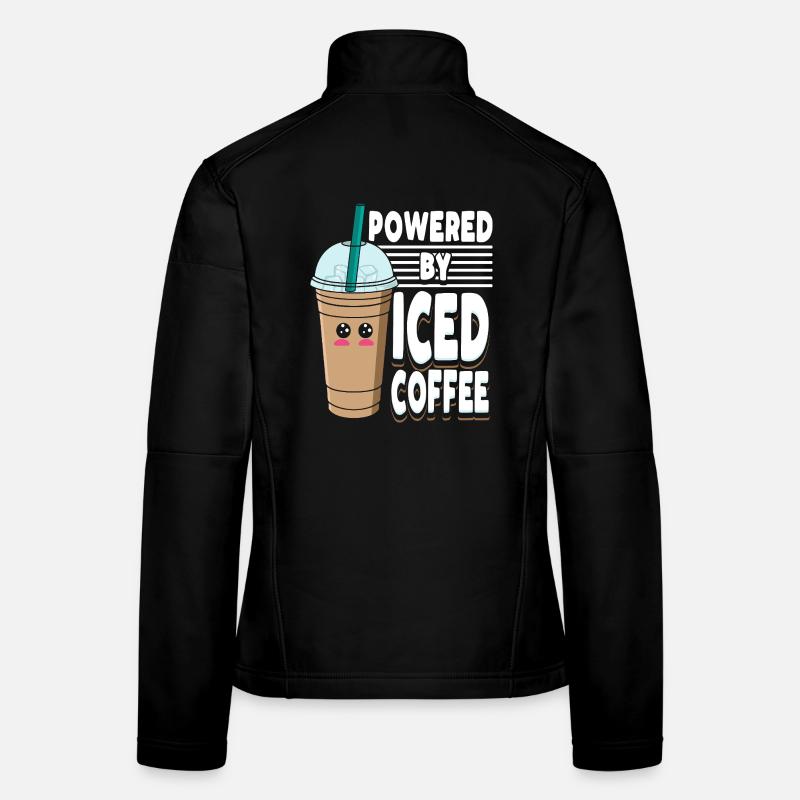 Graphique pastel de café glacé Kawaii mignon Veste en tissu softshell Femme