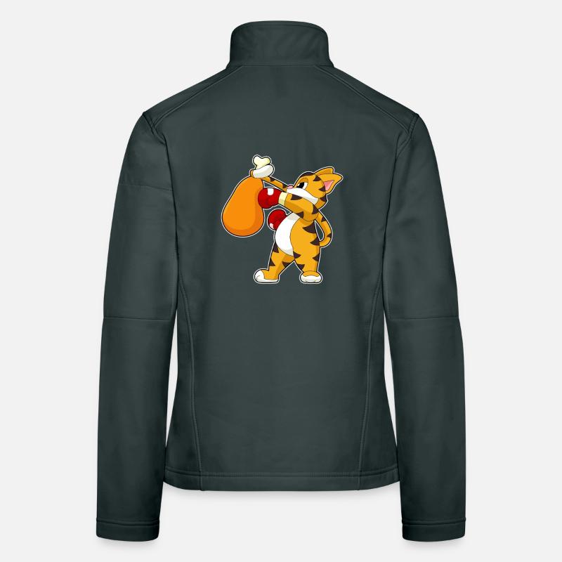 Tiger Boxer Punching Bag Boxing Women's Softshell Jacket