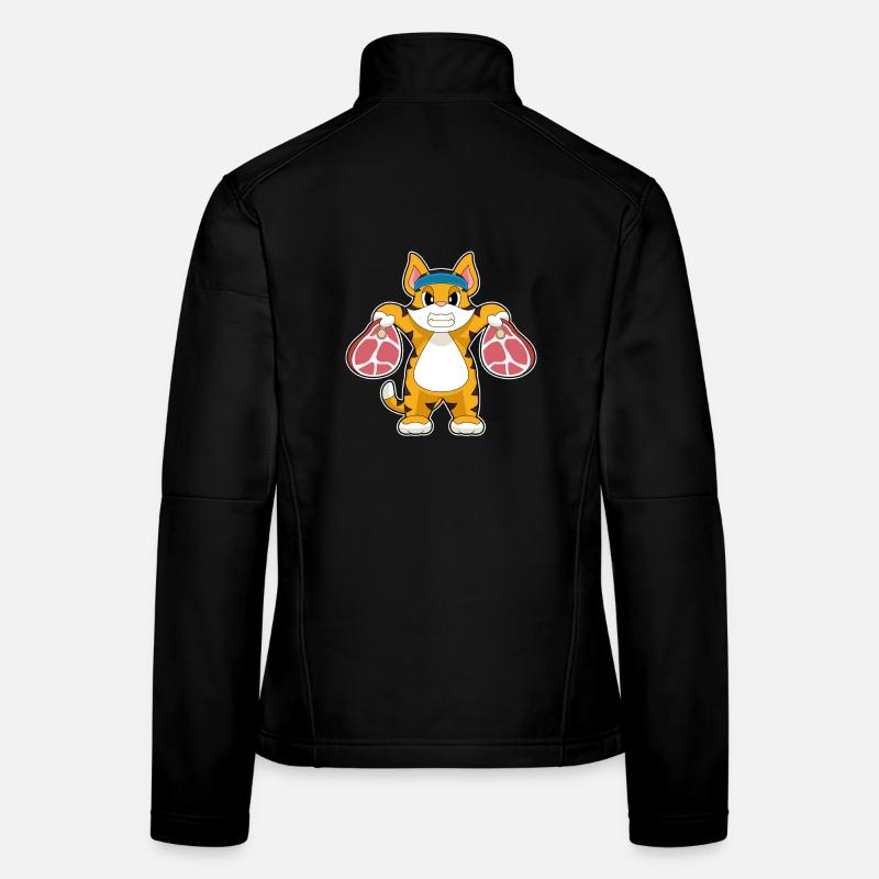 Tiger Bodybuilder Dumbbells Bodybuilding Women's Softshell Jacket