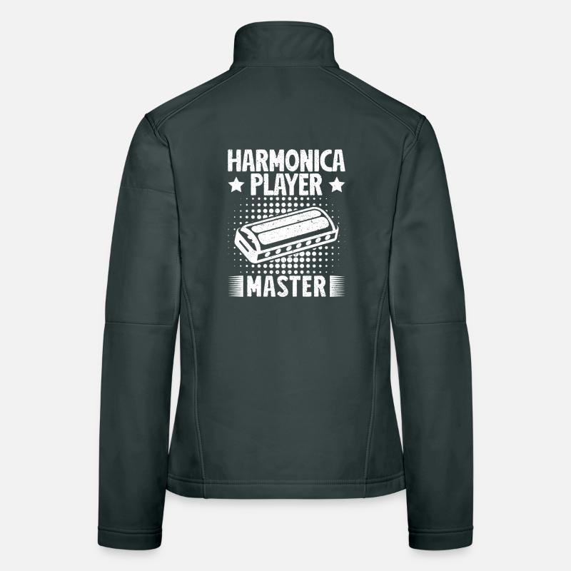 Harmonica Musican Player Master Harmonica Women's Softshell Jacket