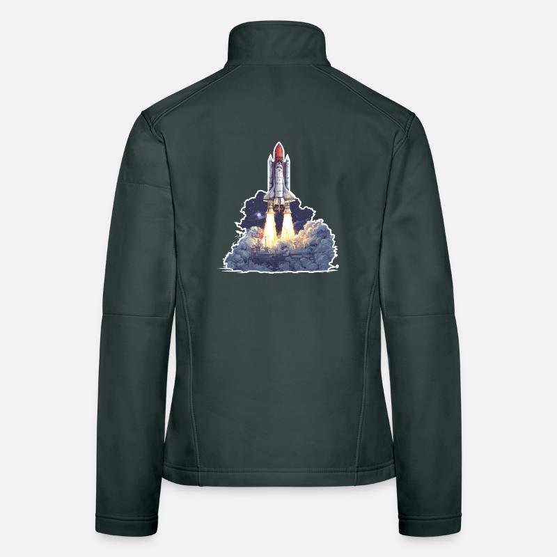 Astronomy Space Rocket Launch Exploration Women's Softshell Jacket