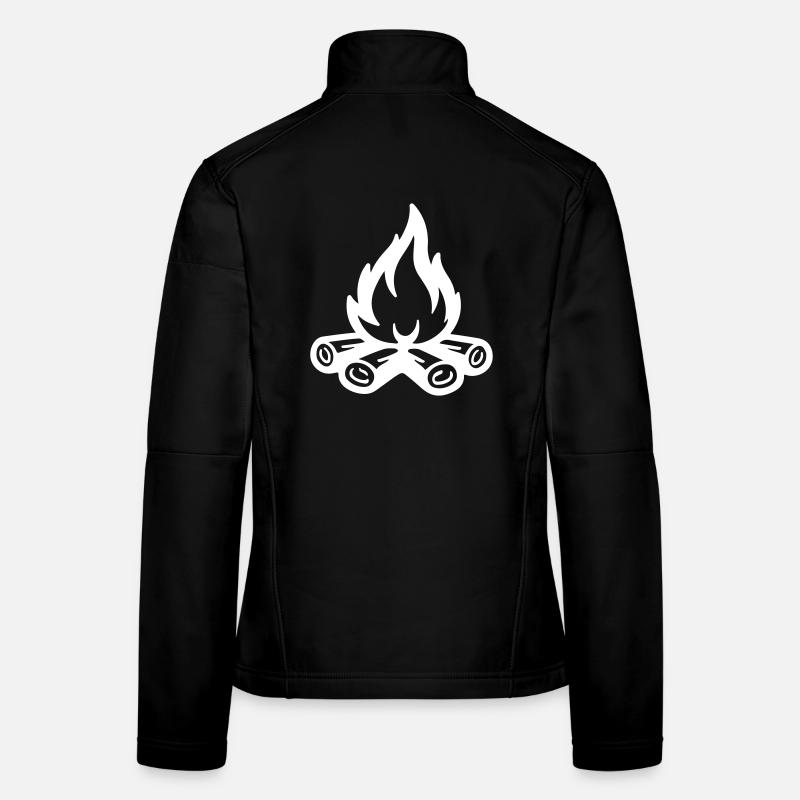 Flamme symbolique du feu de camp Veste en tissu softshell Femme