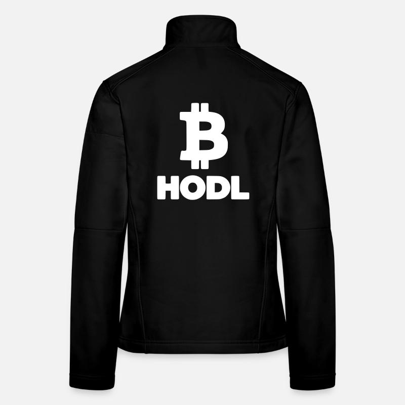 Bitcoin HODL Logo, Lettrage Crypto Veste en tissu softshell Femme