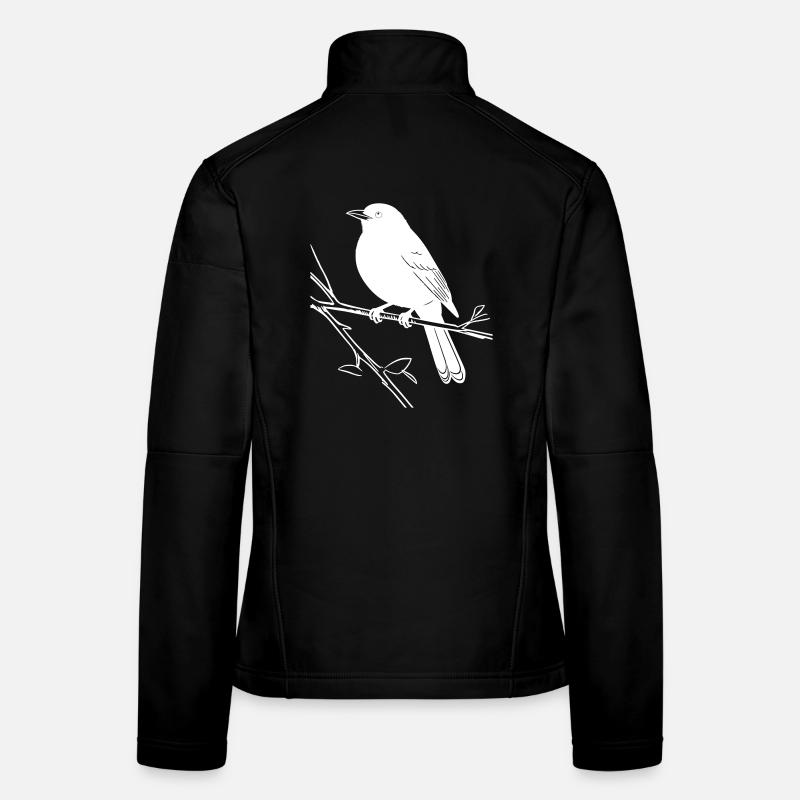 Silhouette d’oiseau sur une branche Veste en tissu softshell Femme