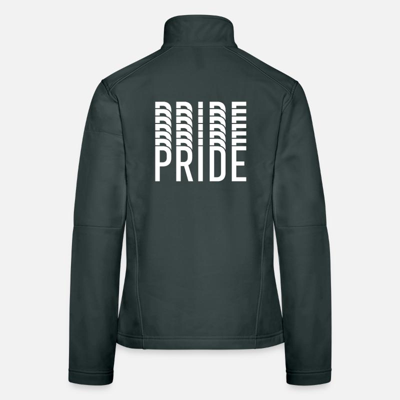 La typographie de la fierté dans les clusters de couleurs Veste en tissu softshell Femme