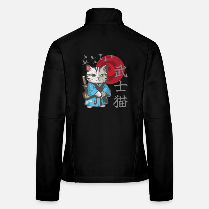 Katze Anime japanisch Samurai Kätzchen Frauen Softshelljacke