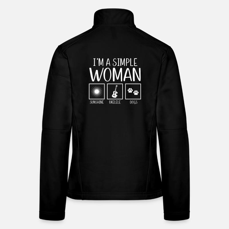 Ukulélé hawaïen Ukulélé Je suis un simple Veste en tissu softshell Femme