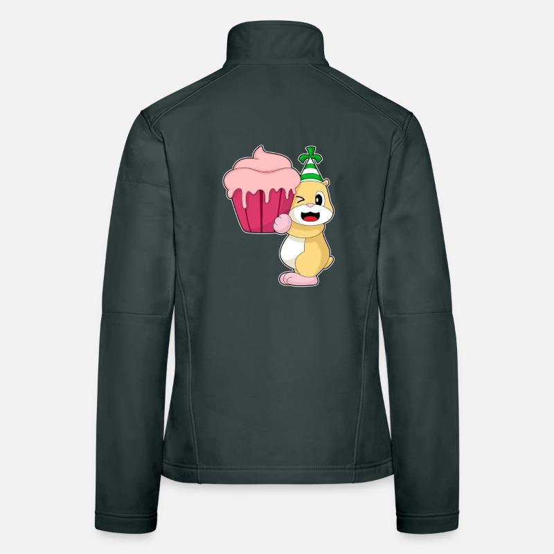Hamster Birthday Cupcake Women's Softshell Jacket