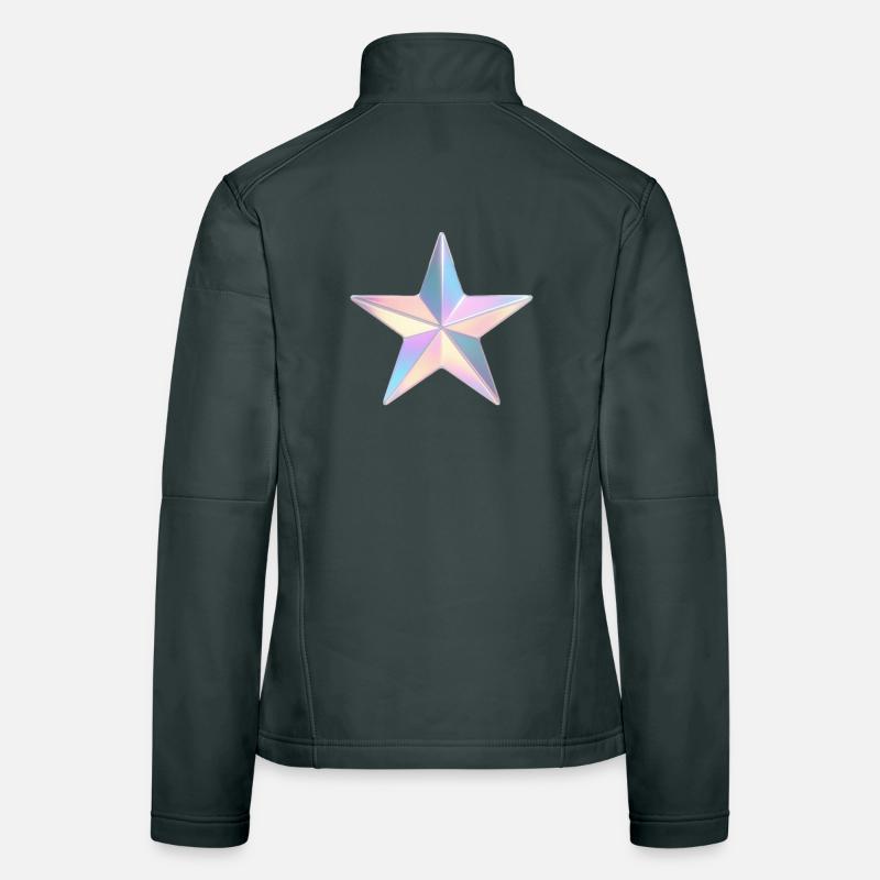 Étoile irisée pastel Veste en tissu softshell Femme