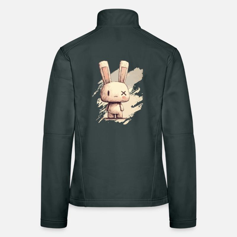 Cute rabbit with X-eyes Women's Softshell Jacket