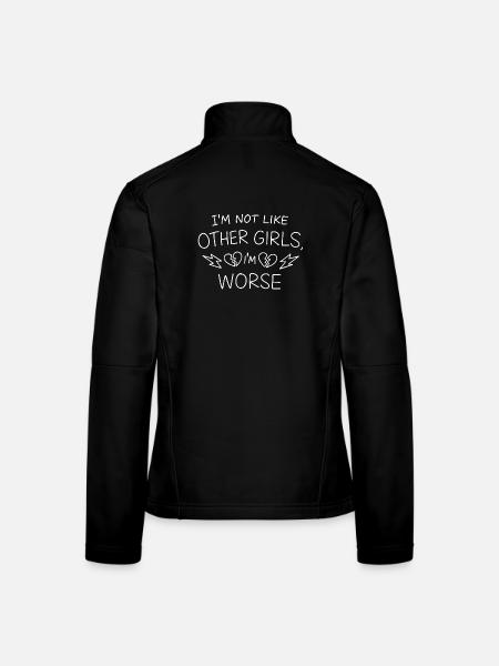 Pas comme les autres filles : Déclaration minimale de tendance - Veste en tissu softshell Femme - noir - Dos