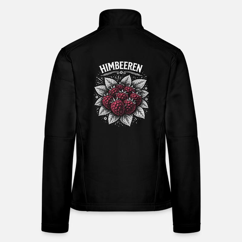 Illustration de framboises imprimé rose Veste en tissu softshell Femme