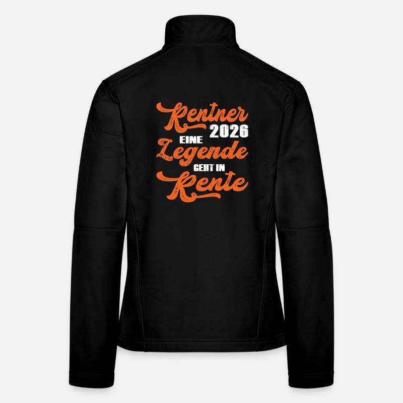 Orange Retro Typography 2028 Pensioner 2026 - Women's Softshell Jacket - black