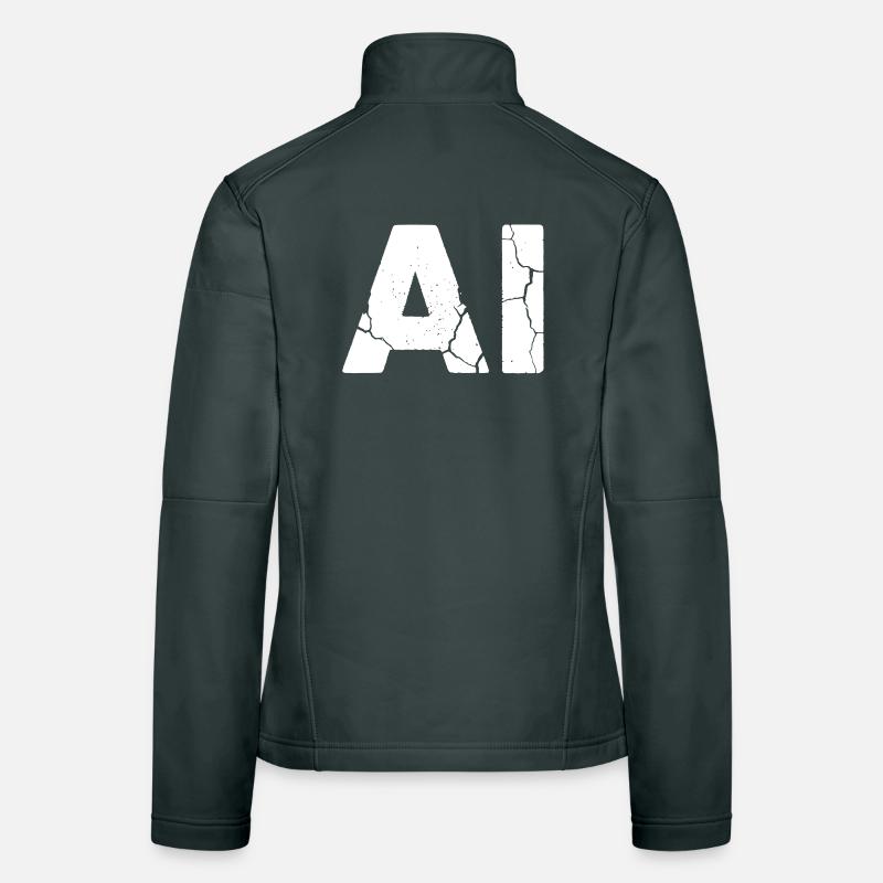 AI Artificial Intelligence Text Grunge Vektor Frauen Softshelljacke