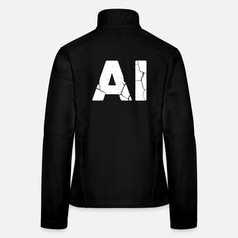 AI Artificial Intelligence Text Grunge Vector Women's Softshell Jacket