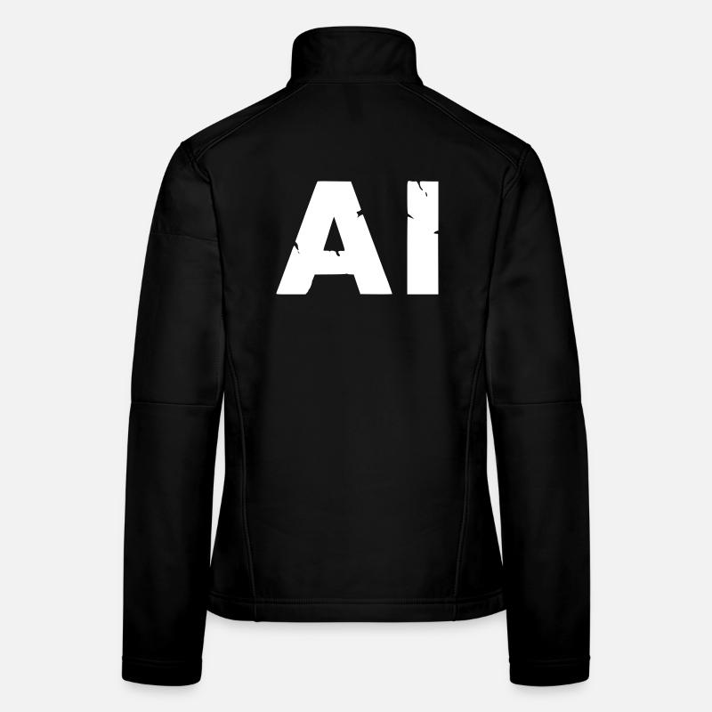 AI Artificial Intelligence Text Grunge Vector Women's Softshell Jacket