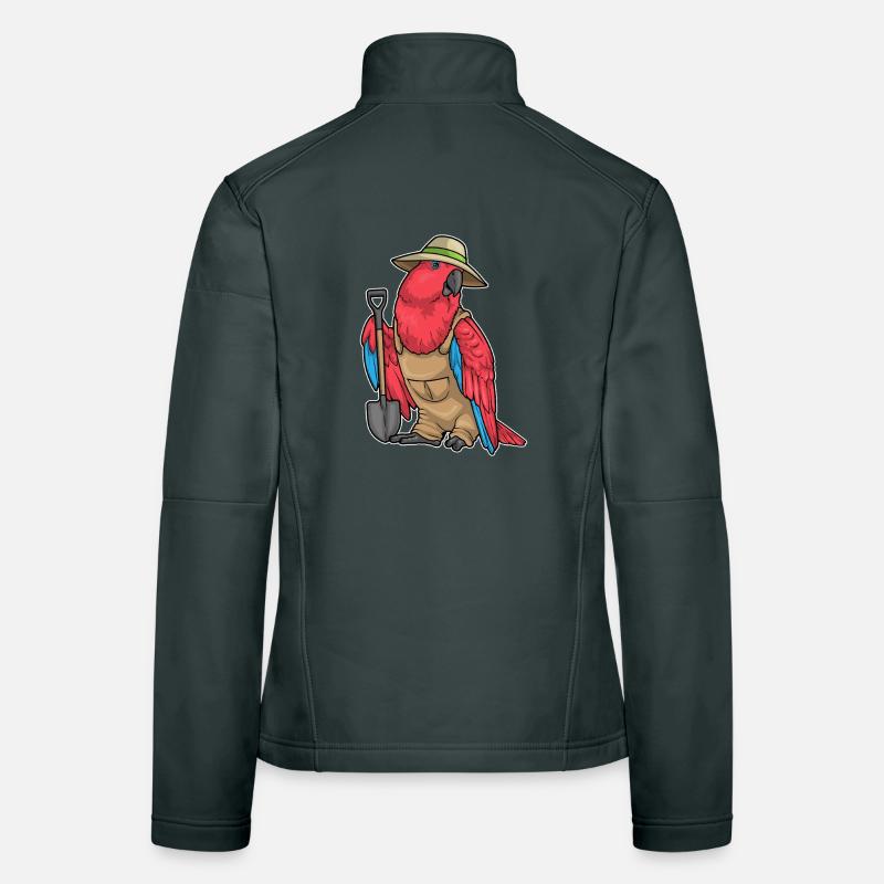 Papagei Gärtner Schaufel Garten Frauen Softshelljacke