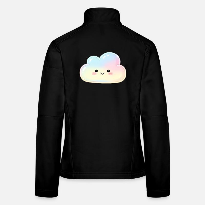 Pastel Cloud with Cute Face Sleep Cloud Women's Softshell Jacket