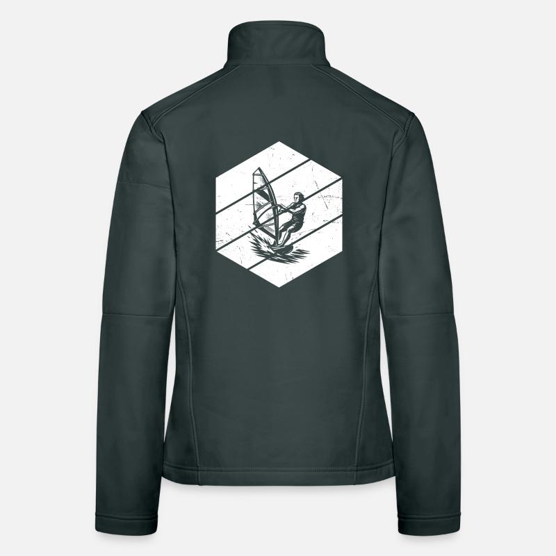 Klare Windsurfing Botschaft Frauen Softshelljacke