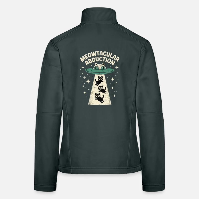 Funny Cat Alien Abduction  Women's Softshell Jacket