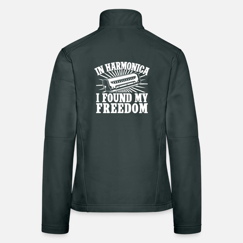Harmonica Musican Found My Freedom Harmonica Women's Softshell Jacket
