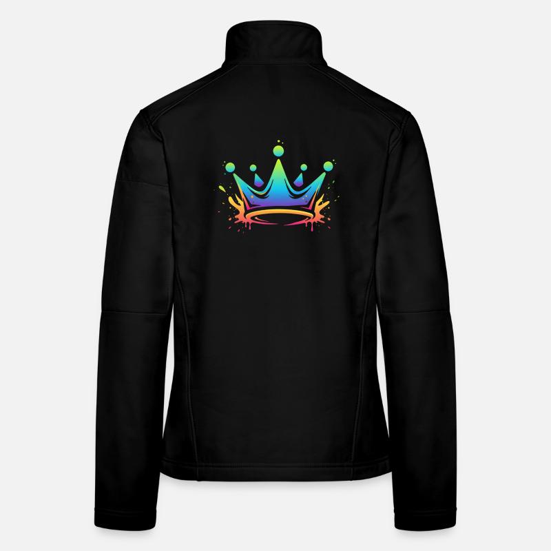 Rainbow Crowns Splash - Women's Softshell Jacket - black