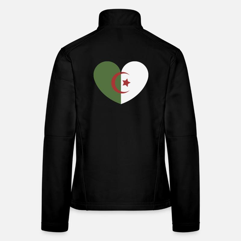 Algerische Herzflagge Frauen Softshelljacke