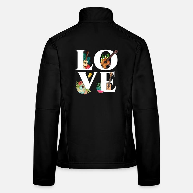 Ukulélé hawaïen Ukulélé Love Veste en tissu softshell Femme