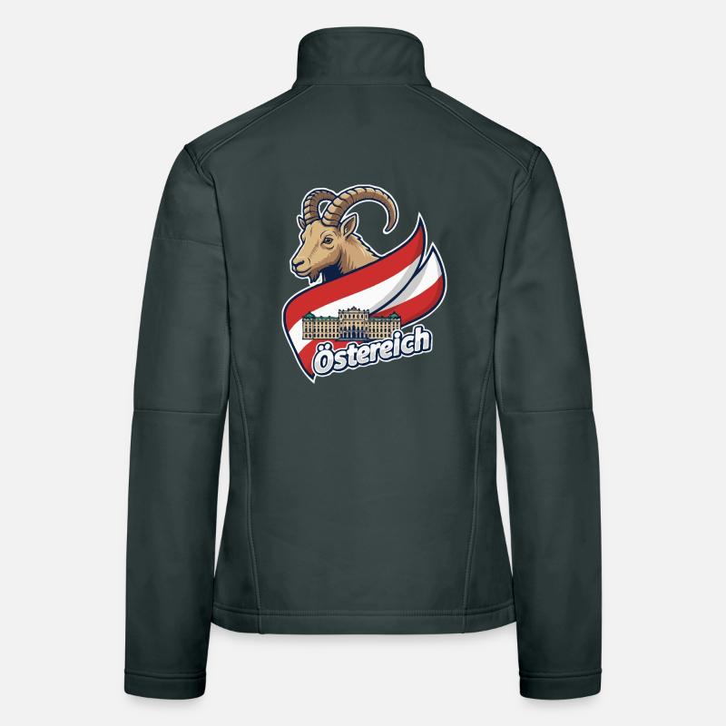 Ibex with Austria flag Women's Softshell Jacket