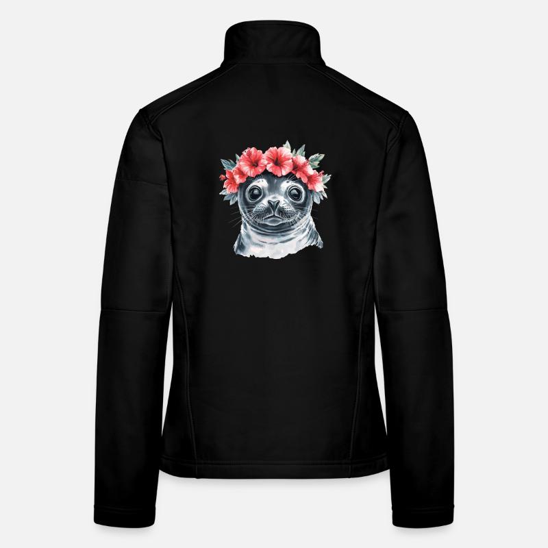 Blumenkranz Seehund Frauen Softshelljacke