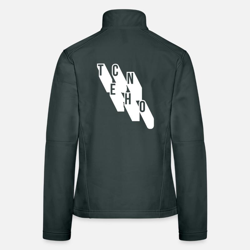 Techno-Musik geometrisches Logodesign Frauen Softshelljacke