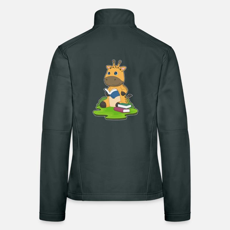 Giraffe Nerd Buch Frauen Softshelljacke