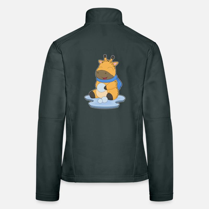 Giraffe Winter Schneeball Frauen Softshelljacke