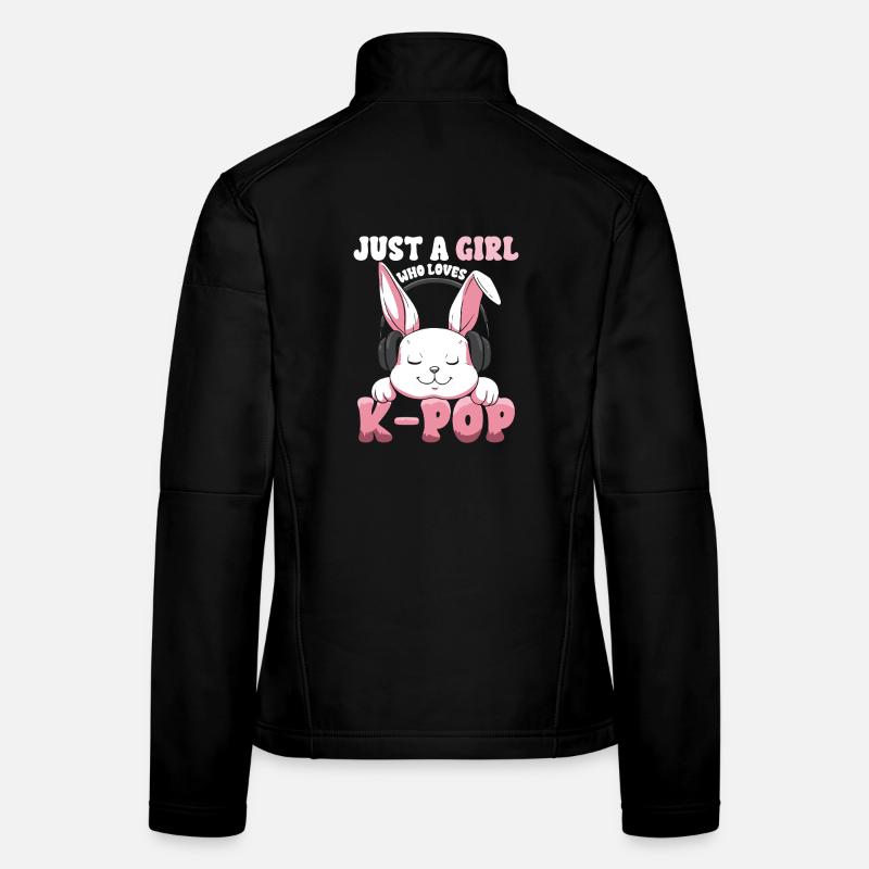K-Pop Bunny avec des écouteurs Veste en tissu softshell Femme