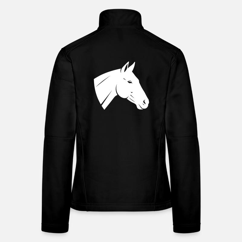 Pferd Kopf Logo Minimalistisch Vektor Frauen Softshelljacke