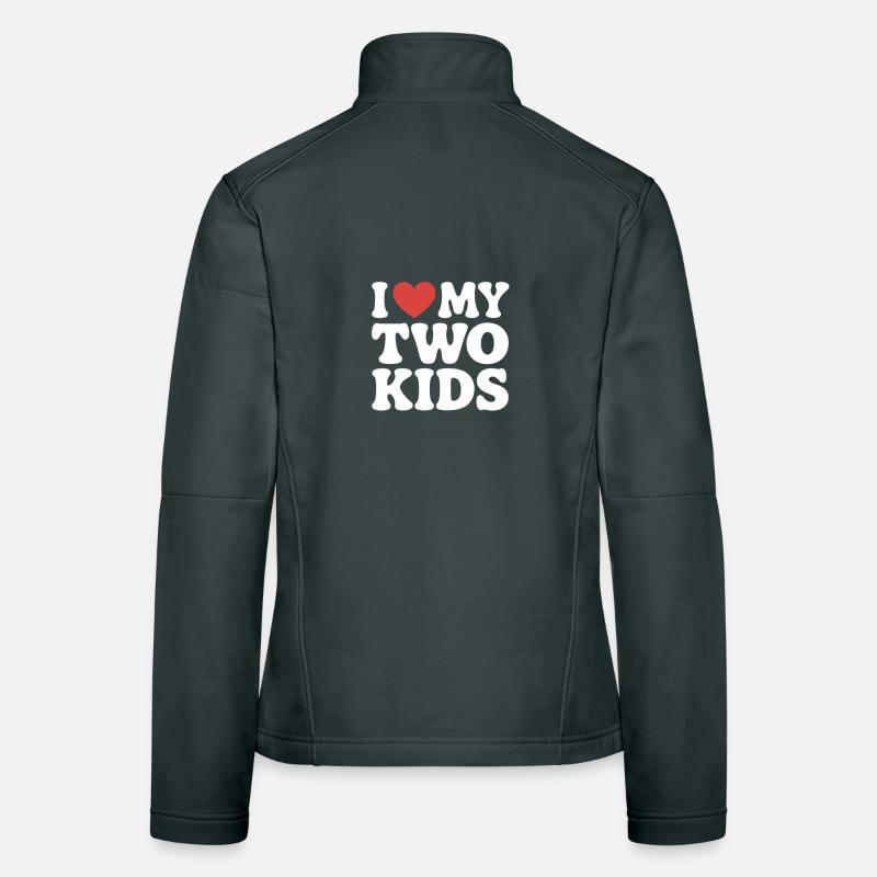 J’aime mes deux enfants Veste en tissu softshell Femme