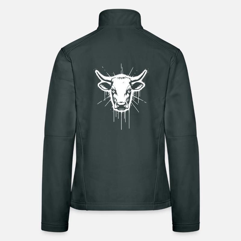 Bull Head Bull Graffiti Vector Women's Softshell Jacket