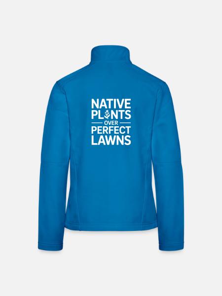 Native Plants Over Perfect Lawns - Frauen Softshelljacke - Schwarz - Hinten