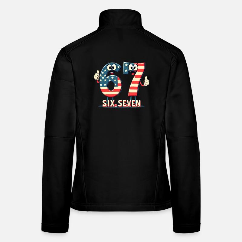 US Flag 67 Memes Six Seven Veste en tissu softshell Femme