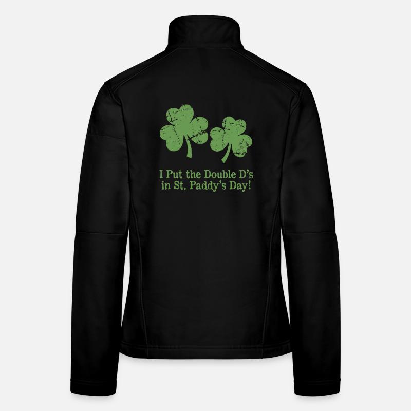 St. Patrick's Day Humor Double D Shamrocks Frauen Softshelljacke