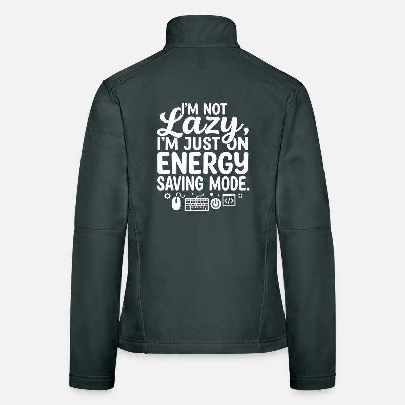 Low Power Mode Humor Typography Women's Softshell Jacket