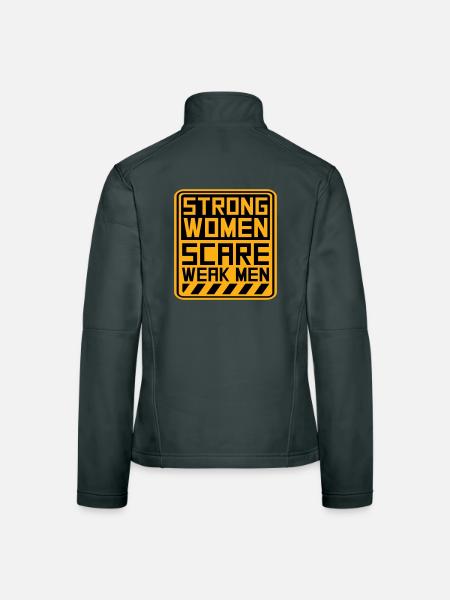 Strong Women Scare Weak Men Selbstbewusst Feminist - Frauen Softshelljacke - Schwarz - Hinten